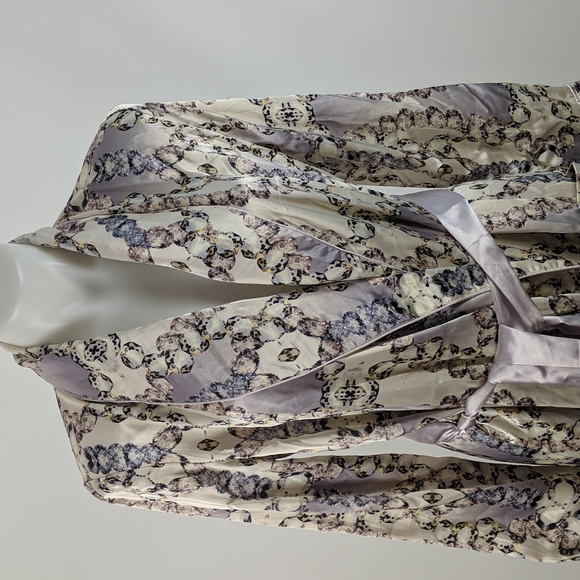 Peter Alexander Dressing Gown Robe Size Small Purple Abstract Pattern Belt - Picture 2 of 9
